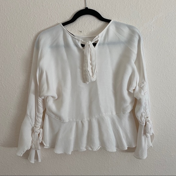 zara white silky blouse - Picture 2 of 4